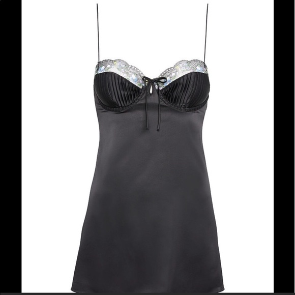 For Love and Lemons Elektra Black Satin Slip Dress - Picture 7 of 10